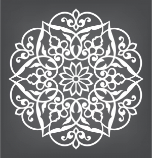 وکتور دایره ای با گلهای سفید تو درتو